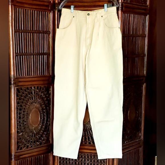 EDDIE BAUER High-Waisted VTG Jeans Relaxed Fit - Yellow - Size 14P - EVC - Picture 4 of 6